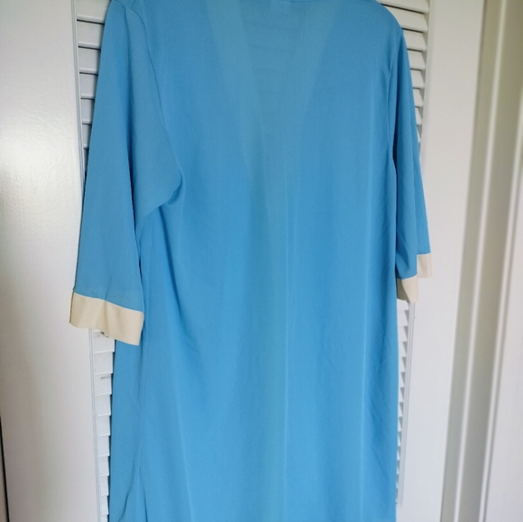 Vintage 1950s Gaymode JCPenney Robe, Top & Pants 3 piece Pajama Set Blue - Picture 6 of 16